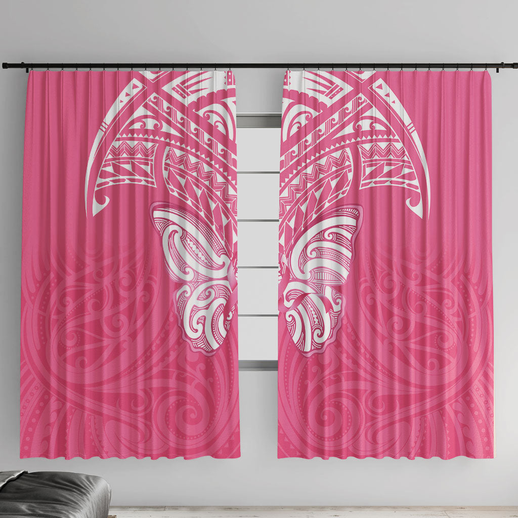 New Zealand Breast Cancer Support Window Curtain Maori Butterfly Pink Ribbon