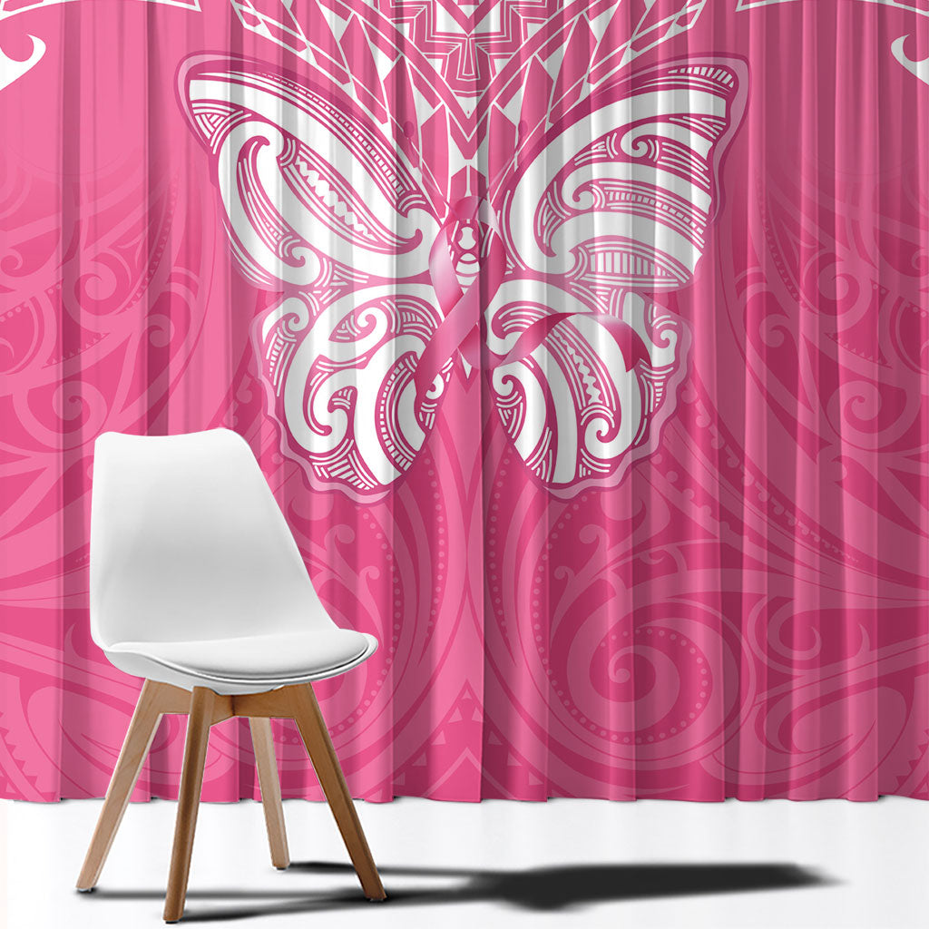 New Zealand Breast Cancer Support Window Curtain Maori Butterfly Pink Ribbon