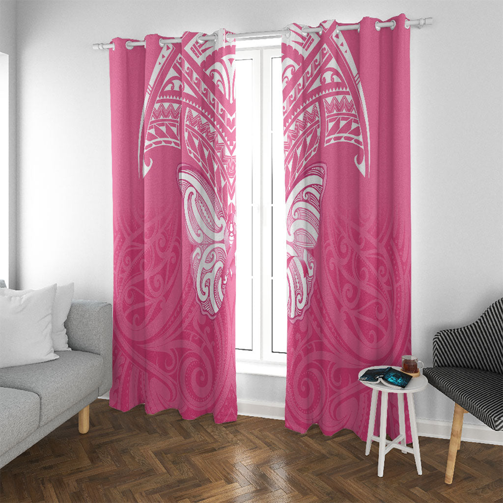New Zealand Breast Cancer Support Window Curtain Maori Butterfly Pink Ribbon