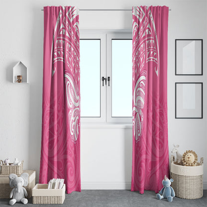 New Zealand Breast Cancer Support Window Curtain Maori Butterfly Pink Ribbon