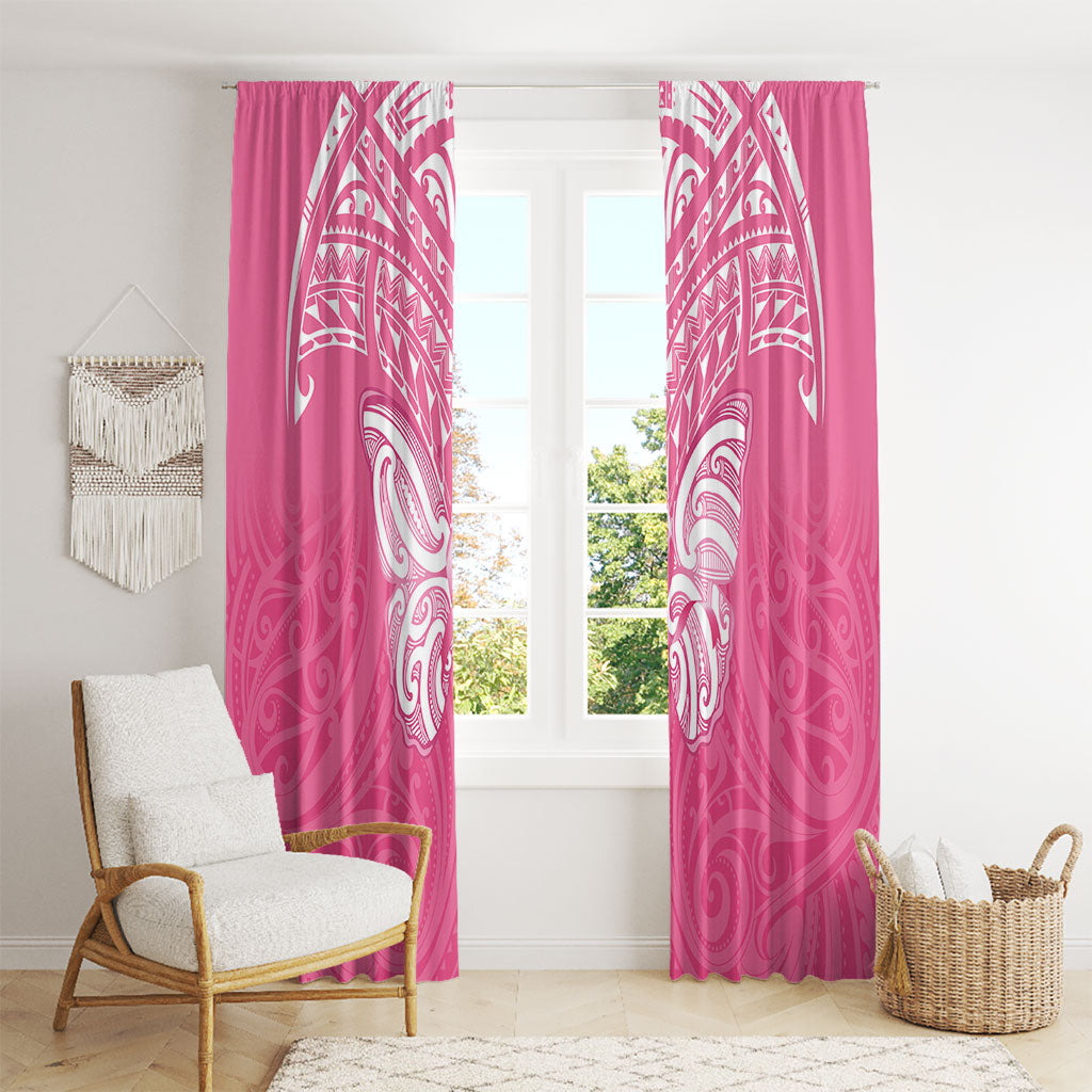 New Zealand Breast Cancer Support Window Curtain Maori Butterfly Pink Ribbon