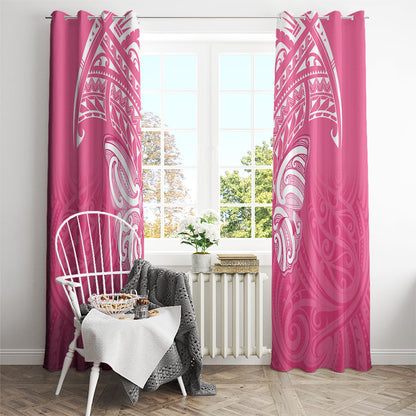 New Zealand Breast Cancer Support Window Curtain Maori Butterfly Pink Ribbon