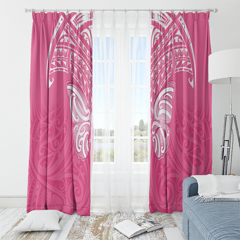 New Zealand Breast Cancer Support Window Curtain Maori Butterfly Pink Ribbon