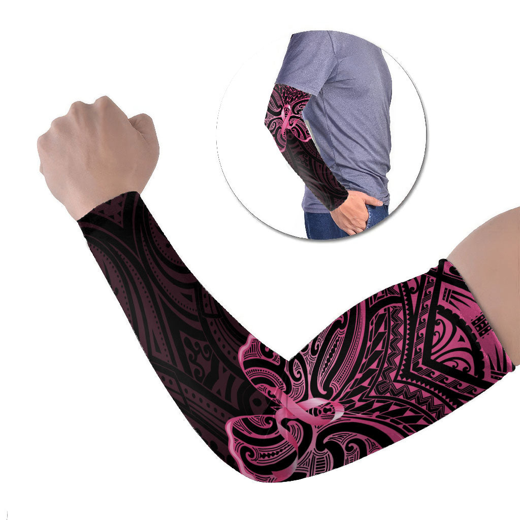 New Zealand Breast Cancer Support Arm Sleeves Maori Butterfly Pink Ribbon Black Version