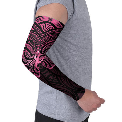 New Zealand Breast Cancer Support Arm Sleeves Maori Butterfly Pink Ribbon Black Version