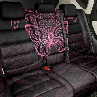 New Zealand Breast Cancer Support Back Car Seat Cover Maori Butterfly Pink Ribbon Black Version