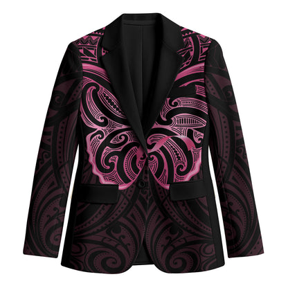 New Zealand Breast Cancer Support Blazer Maori Butterfly Pink Ribbon Black Version