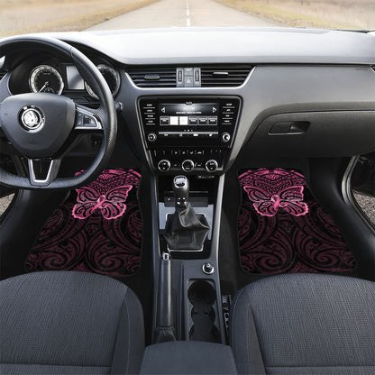 New Zealand Breast Cancer Support Car Mats Maori Butterfly Pink Ribbon Black Version