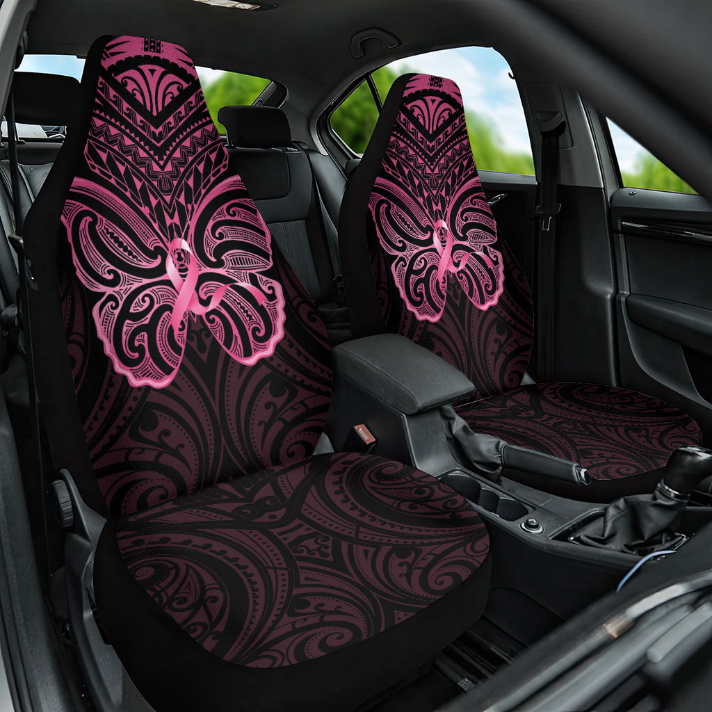 New Zealand Breast Cancer Support Car Seat Cover Maori Butterfly Pink Ribbon Black Version