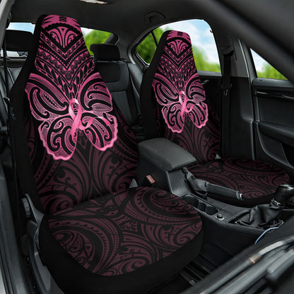 New Zealand Breast Cancer Support Car Seat Cover Maori Butterfly Pink Ribbon Black Version
