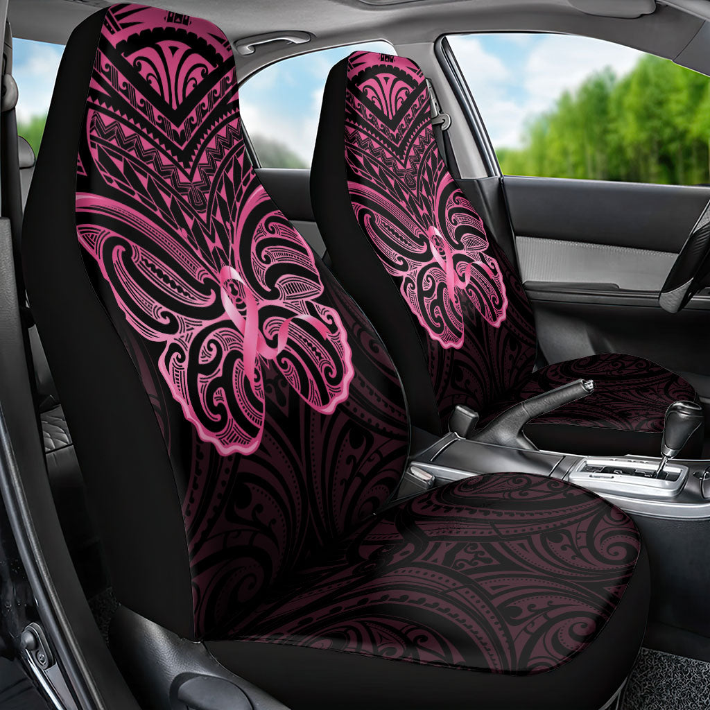 New Zealand Breast Cancer Support Car Seat Cover Maori Butterfly Pink Ribbon Black Version