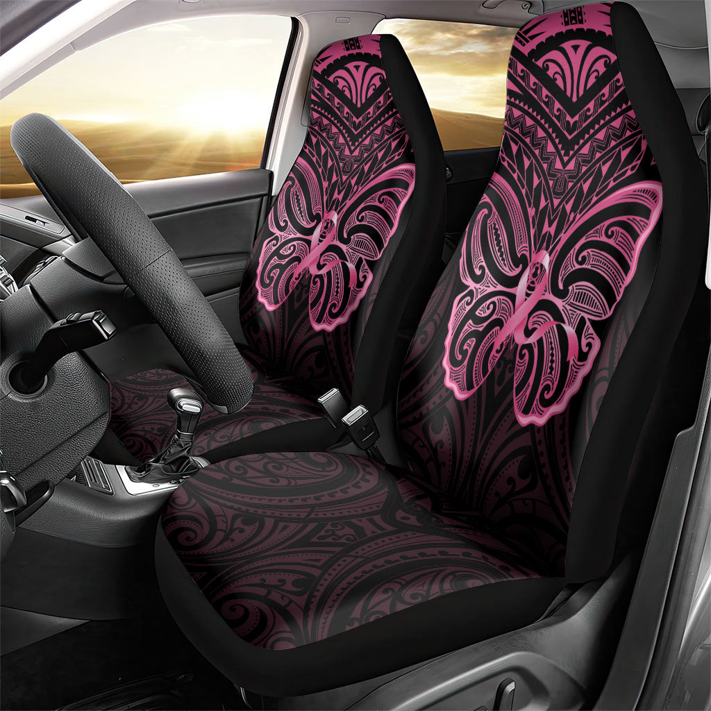 New Zealand Breast Cancer Support Car Seat Cover Maori Butterfly Pink Ribbon Black Version