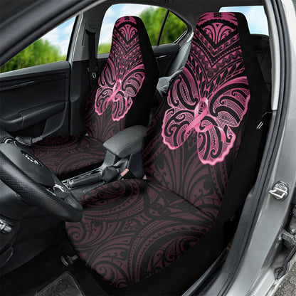 New Zealand Breast Cancer Support Car Seat Cover Maori Butterfly Pink Ribbon Black Version