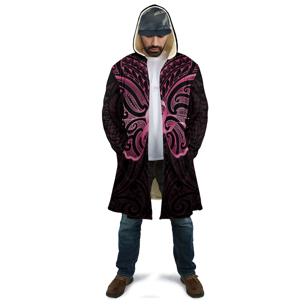 New Zealand Breast Cancer Support Cloak Maori Butterfly Pink Ribbon Black Version