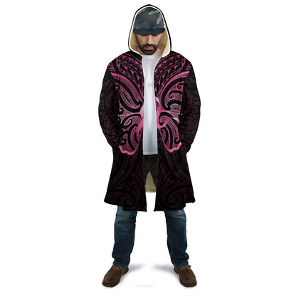 New Zealand Breast Cancer Support Cloak Maori Butterfly Pink Ribbon Black Version