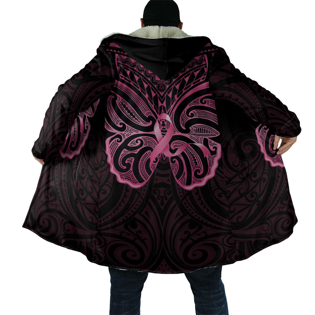 New Zealand Breast Cancer Support Cloak Maori Butterfly Pink Ribbon Black Version