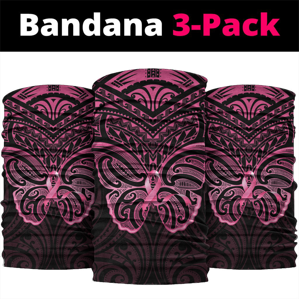 New Zealand Breast Cancer Support Neck Gaiter Maori Butterfly Pink Ribbon Black Version