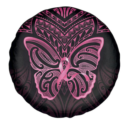 New Zealand Breast Cancer Support Spare Tire Cover Maori Butterfly Pink Ribbon Black Version