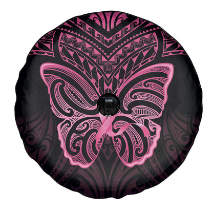 New Zealand Breast Cancer Support Spare Tire Cover Maori Butterfly Pink Ribbon Black Version