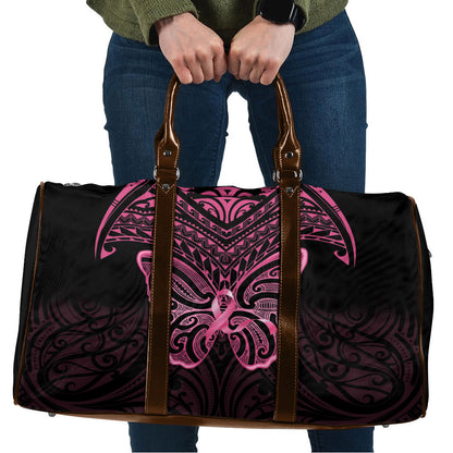 New Zealand Breast Cancer Support Travel Bag Maori Butterfly Pink Ribbon Black Version