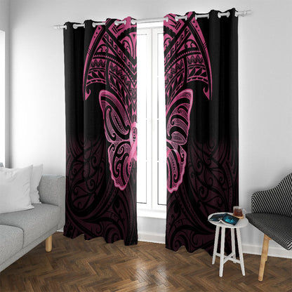 New Zealand Breast Cancer Support Window Curtain Maori Butterfly Pink Ribbon Black Version