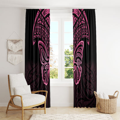 New Zealand Breast Cancer Support Window Curtain Maori Butterfly Pink Ribbon Black Version