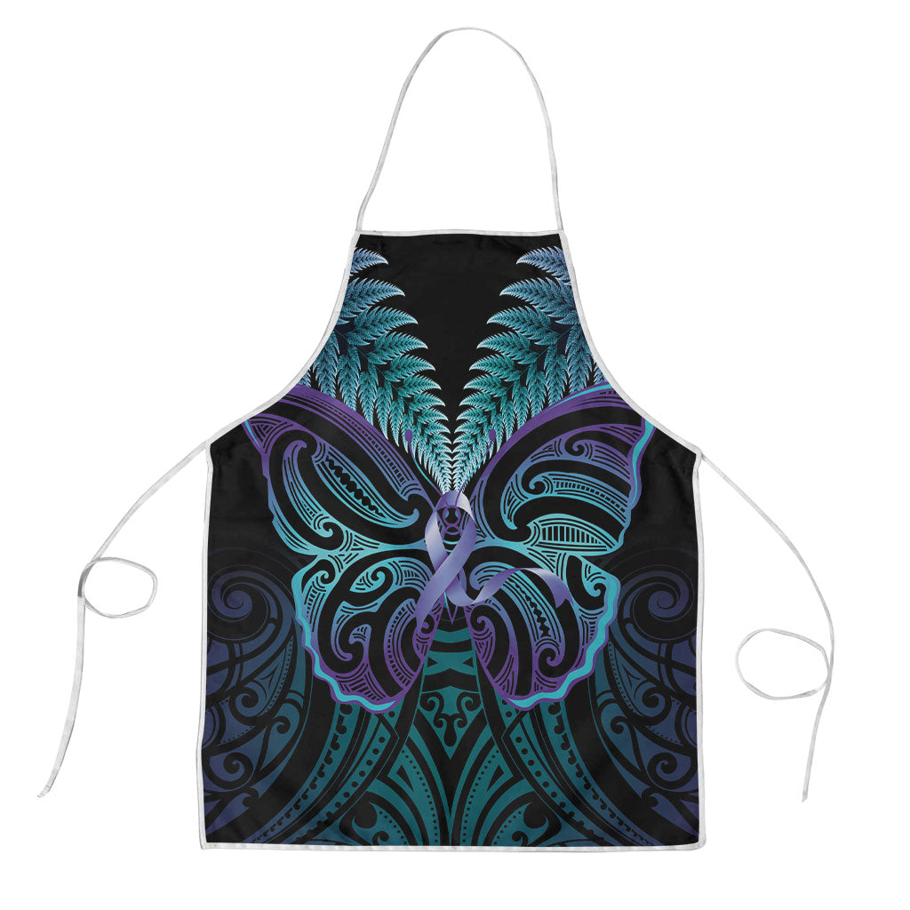 Suicide Prevention New Zealand Apron Aotearoa Maori Butterfly Mix Silver Fern