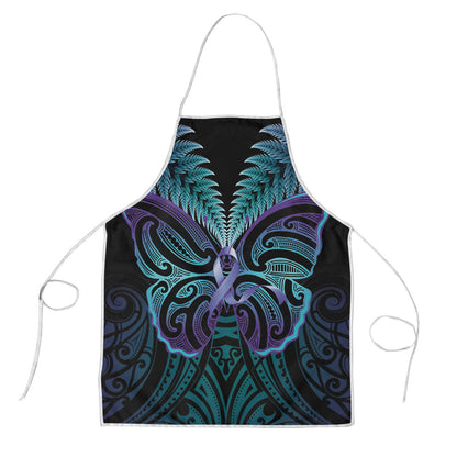 Suicide Prevention New Zealand Apron Aotearoa Maori Butterfly Mix Silver Fern