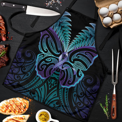 Suicide Prevention New Zealand Apron Aotearoa Maori Butterfly Mix Silver Fern