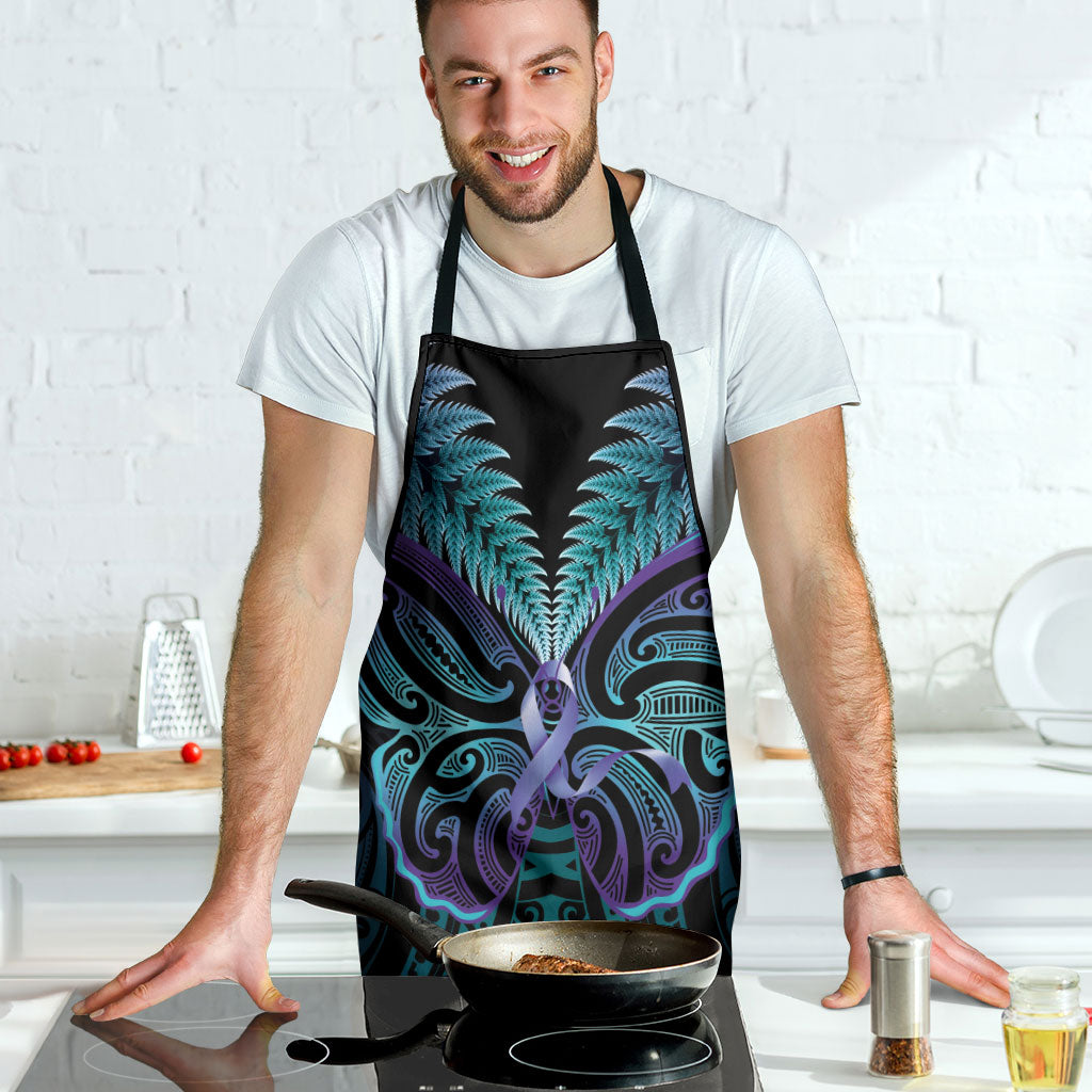 Suicide Prevention New Zealand Apron Aotearoa Maori Butterfly Mix Silver Fern