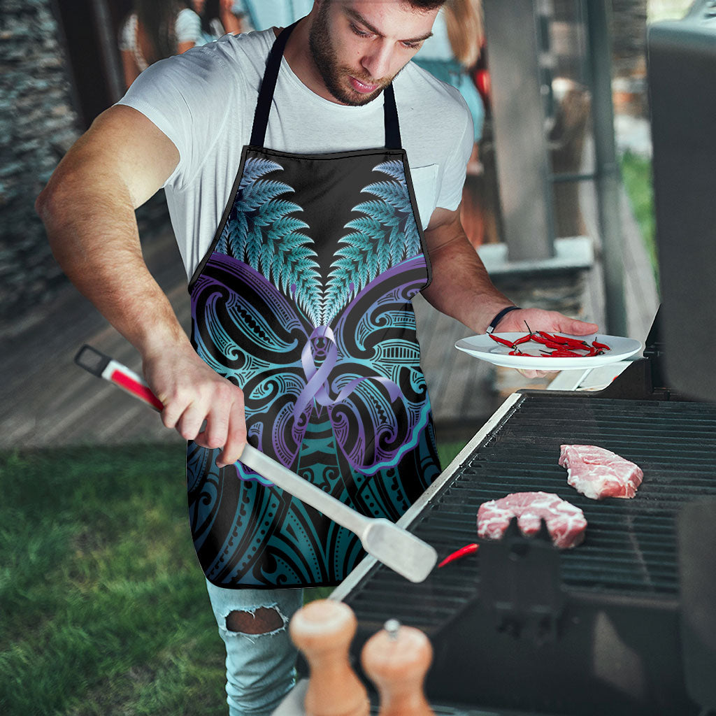 Suicide Prevention New Zealand Apron Aotearoa Maori Butterfly Mix Silver Fern