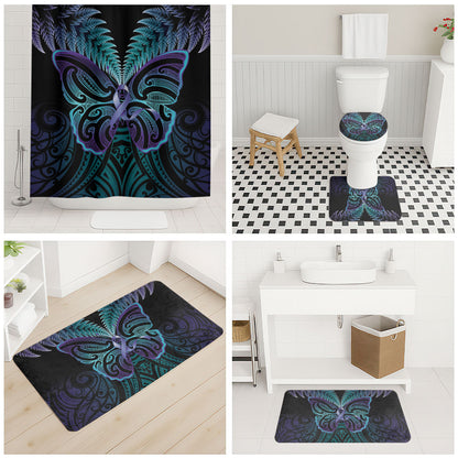 Suicide Prevention New Zealand Bathroom Set Aotearoa Maori Butterfly Mix Silver Fern