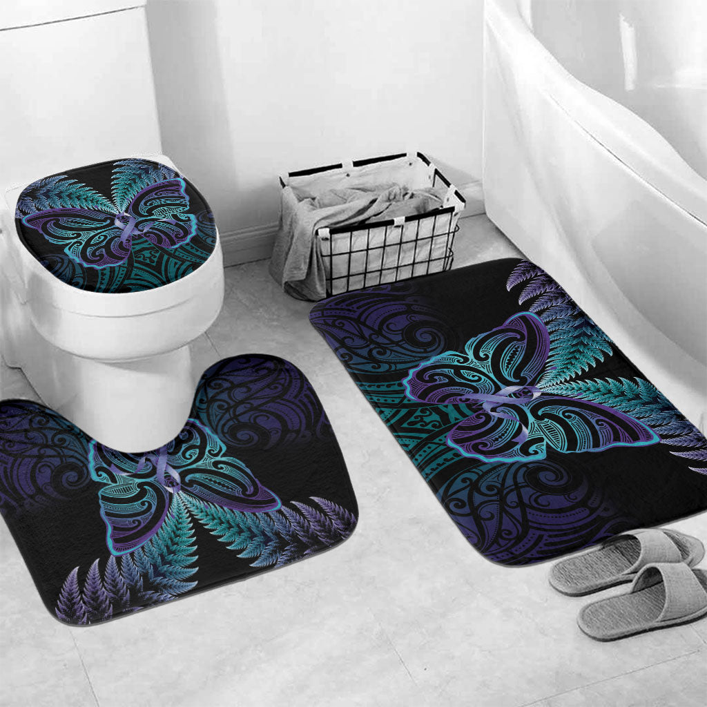 Suicide Prevention New Zealand Bathroom Set Aotearoa Maori Butterfly Mix Silver Fern