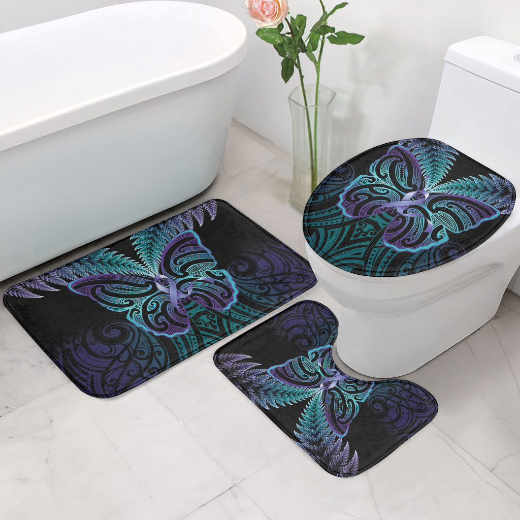 Suicide Prevention New Zealand Bathroom Set Aotearoa Maori Butterfly Mix Silver Fern