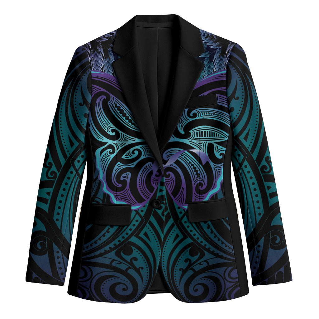 Suicide Prevention New Zealand Blazer Aotearoa Maori Butterfly Mix Silver Fern