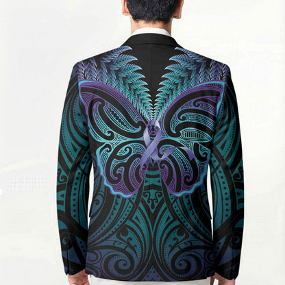 Suicide Prevention New Zealand Blazer Aotearoa Maori Butterfly Mix Silver Fern