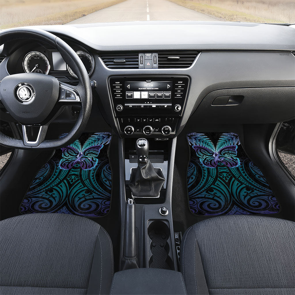 Suicide Prevention New Zealand Car Mats Aotearoa Maori Butterfly Mix Silver Fern