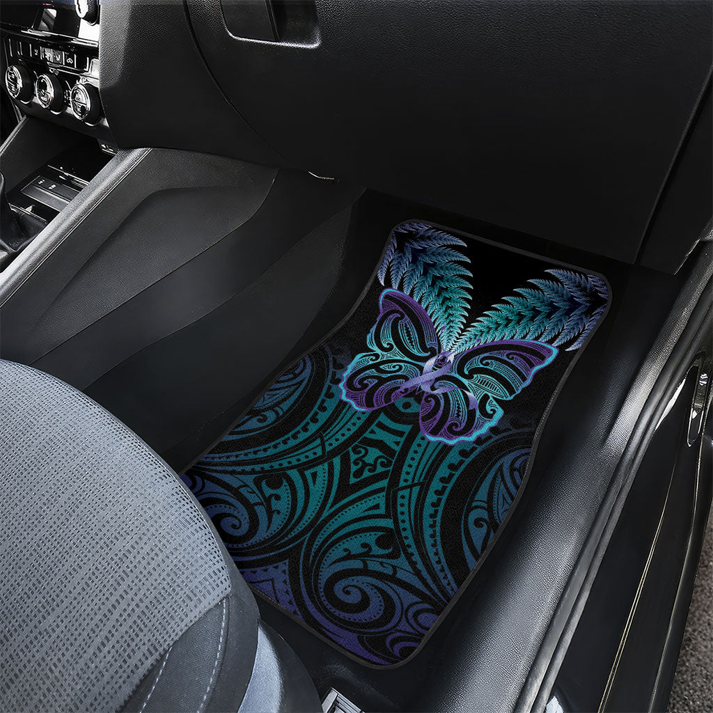 Suicide Prevention New Zealand Car Mats Aotearoa Maori Butterfly Mix Silver Fern