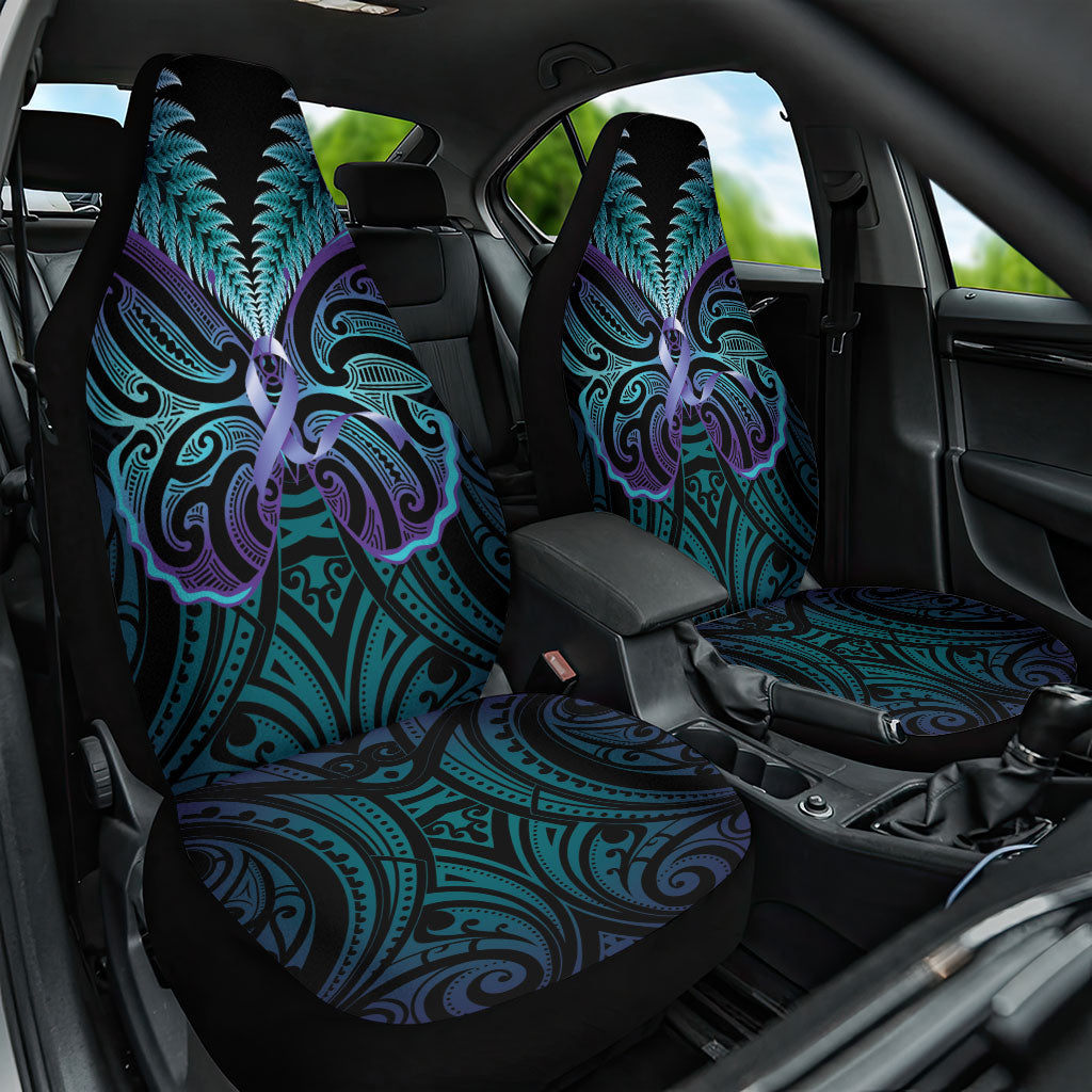 Suicide Prevention New Zealand Car Seat Cover Aotearoa Maori Butterfly Mix Silver Fern