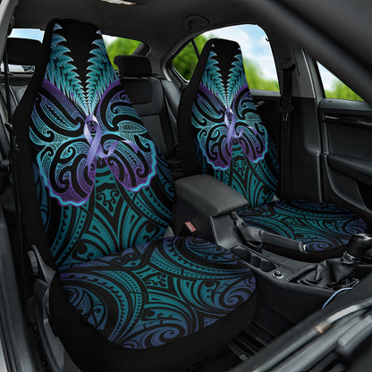 Suicide Prevention New Zealand Car Seat Cover Aotearoa Maori Butterfly Mix Silver Fern