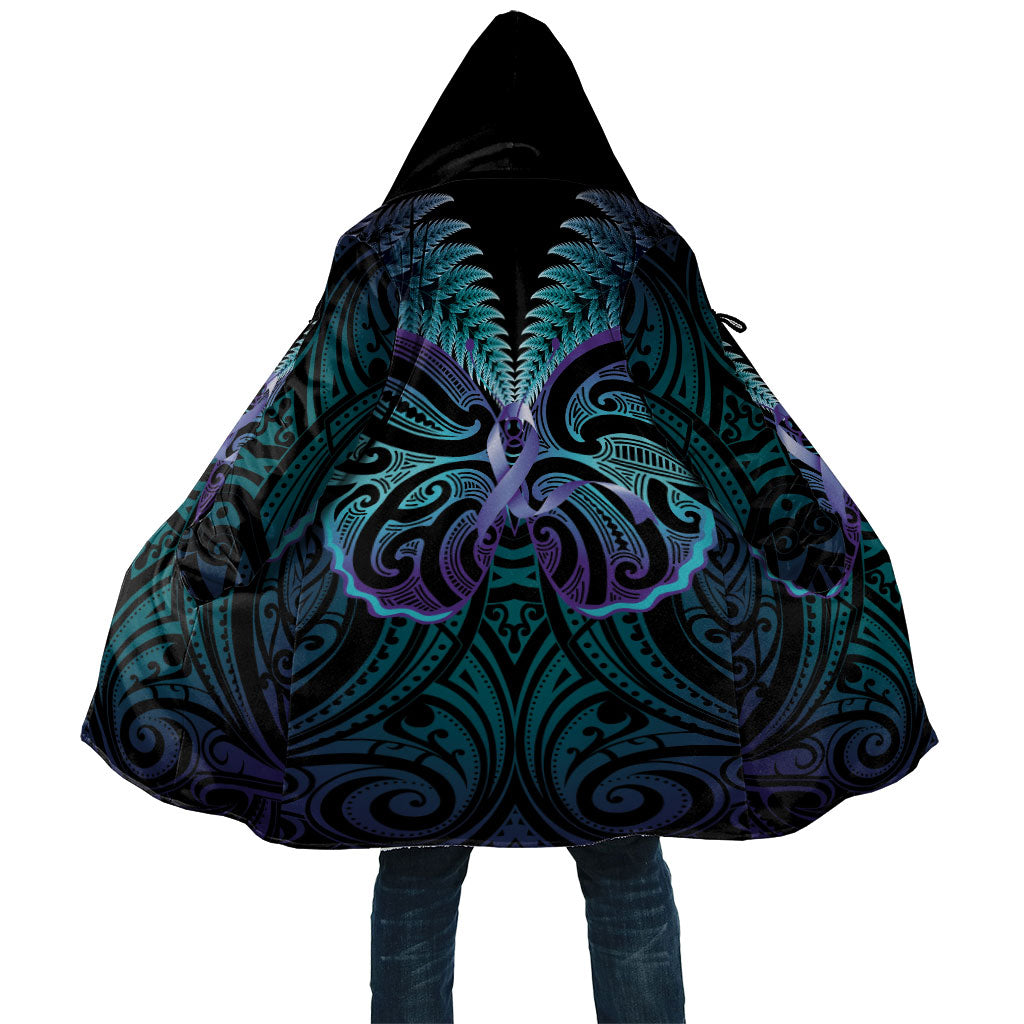 Suicide Prevention New Zealand Cloak Aotearoa Maori Butterfly Mix Silver Fern