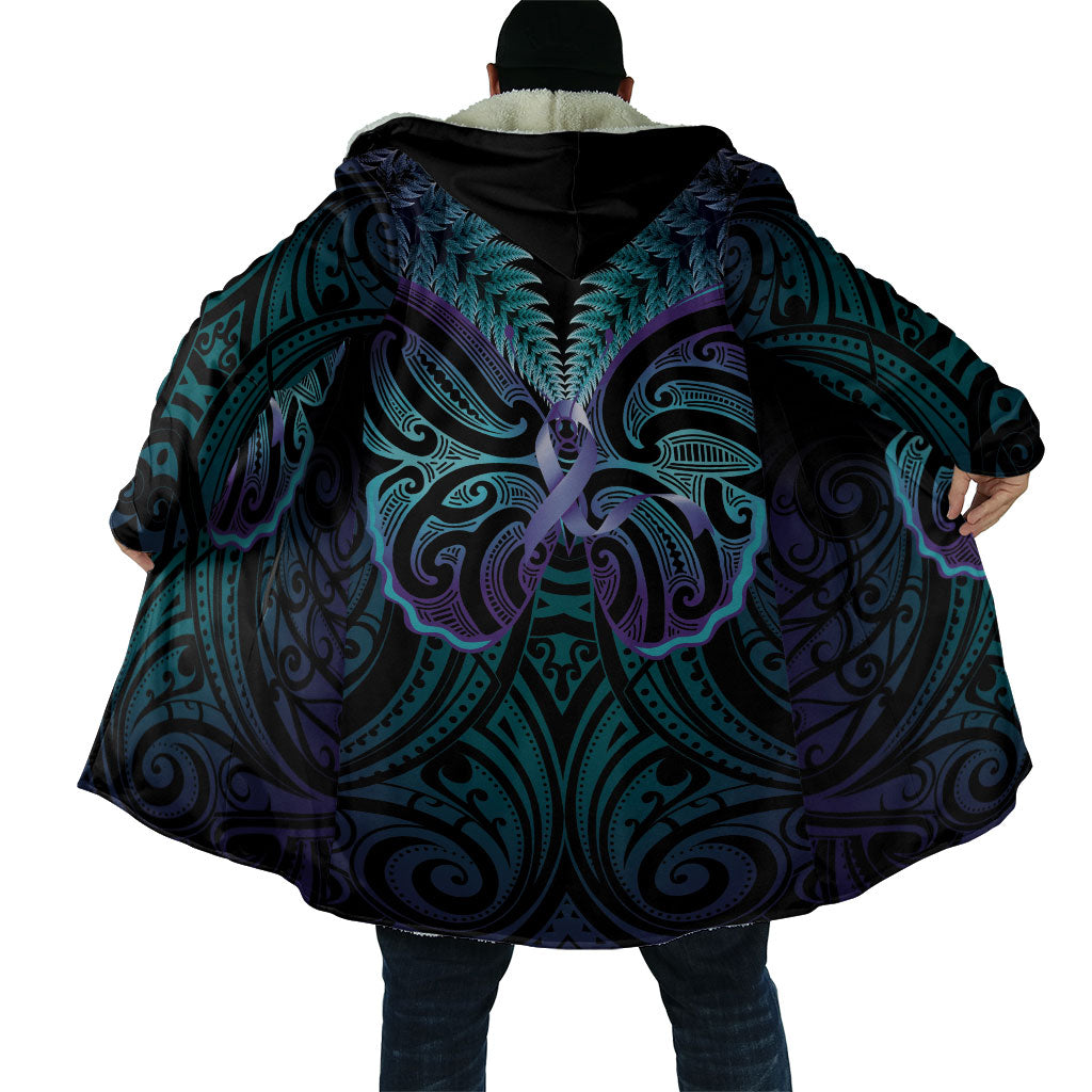 Suicide Prevention New Zealand Cloak Aotearoa Maori Butterfly Mix Silver Fern