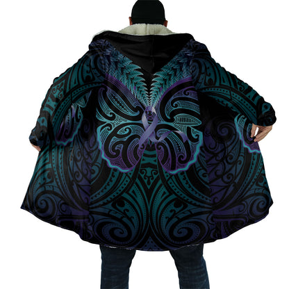 Suicide Prevention New Zealand Cloak Aotearoa Maori Butterfly Mix Silver Fern
