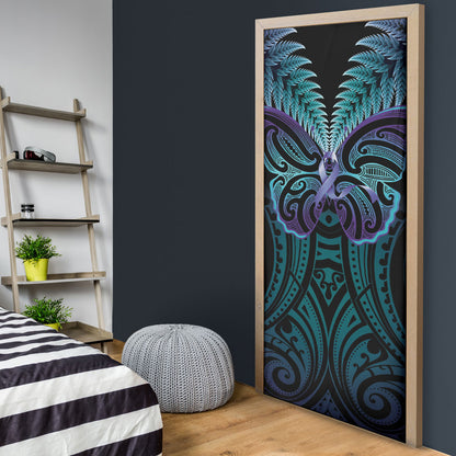 Suicide Prevention New Zealand Door Cover Aotearoa Maori Butterfly Mix Silver Fern