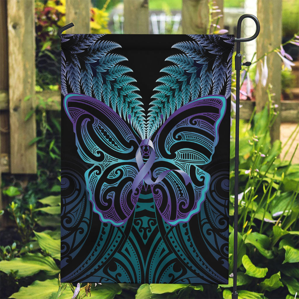 Suicide Prevention New Zealand Garden Flag Aotearoa Maori Butterfly Mix Silver Fern
