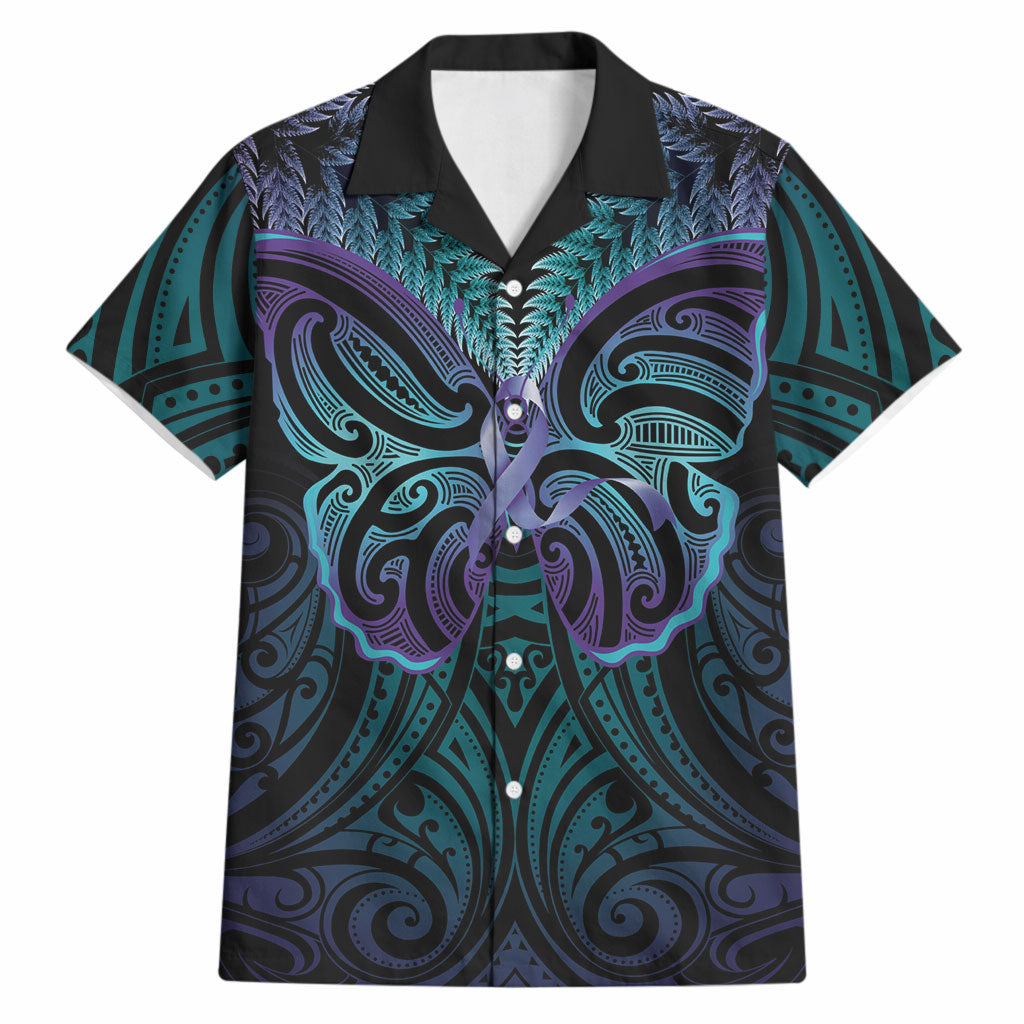 Suicide Prevention New Zealand Hawaiian Shirt Aotearoa Maori Butterfly Mix Silver Fern
