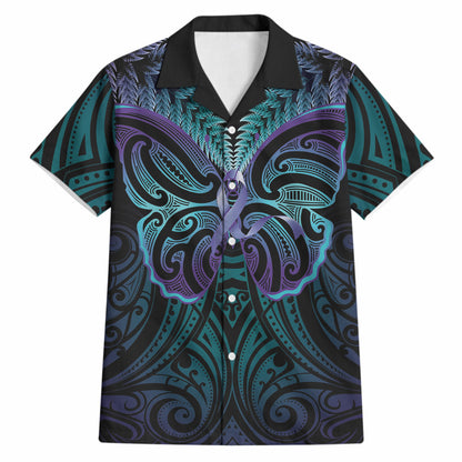 Suicide Prevention New Zealand Hawaiian Shirt Aotearoa Maori Butterfly Mix Silver Fern