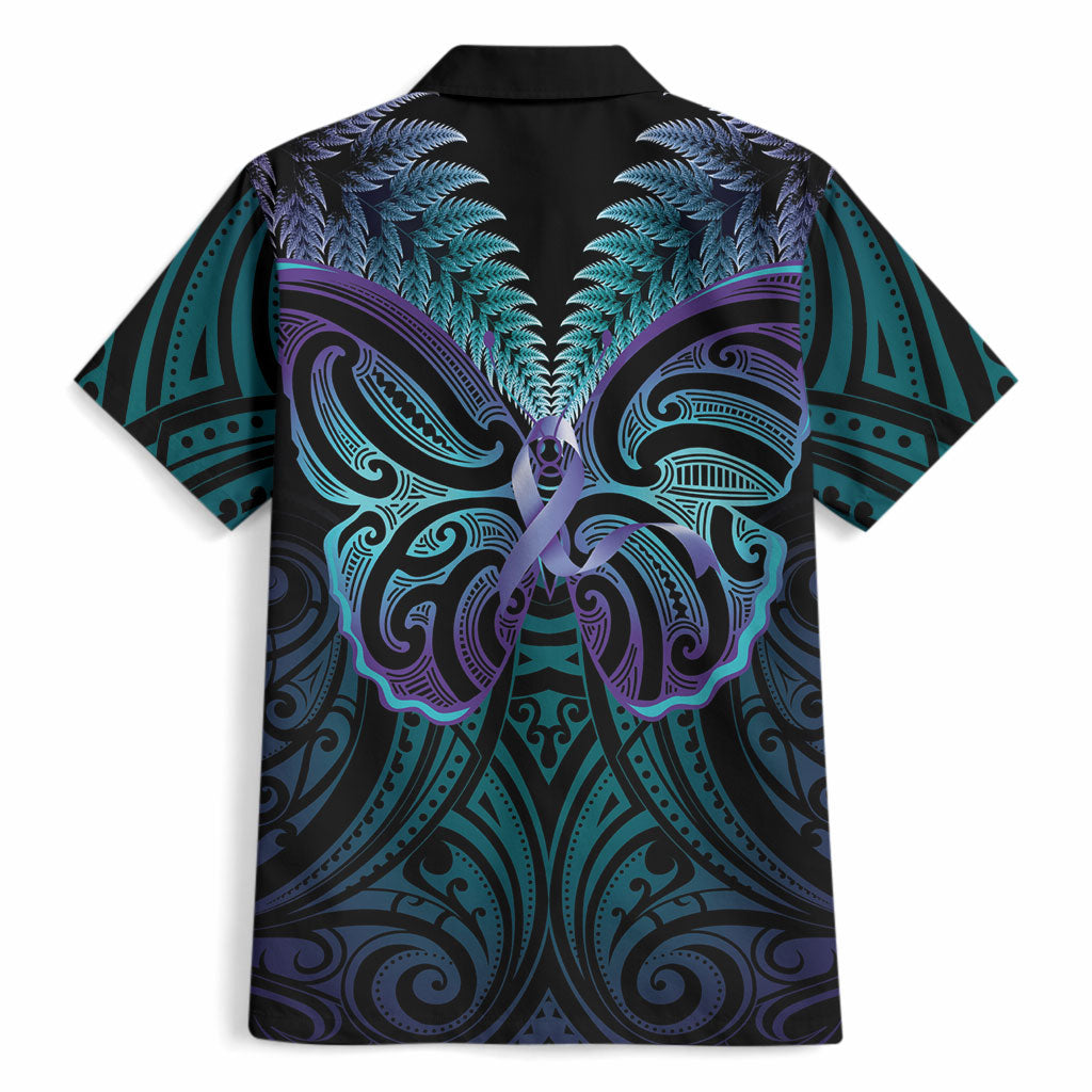 Suicide Prevention New Zealand Hawaiian Shirt Aotearoa Maori Butterfly Mix Silver Fern