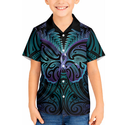 Suicide Prevention New Zealand Hawaiian Shirt Aotearoa Maori Butterfly Mix Silver Fern