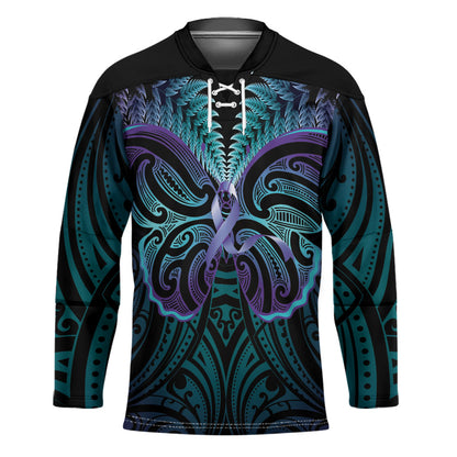Suicide Prevention New Zealand Hockey Jersey Aotearoa Maori Butterfly Mix Silver Fern
